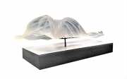 Betty Paiz TOPOGRAPHY 4, crystal resine and steele, 21 inches height, 49 inches, 31 inches, 2018.