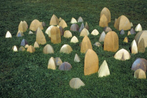 Small Pyramids, Carol Newborg, stoneware, Mills College, Oakland, California, 1980. Photo credit: Carol Newborg.